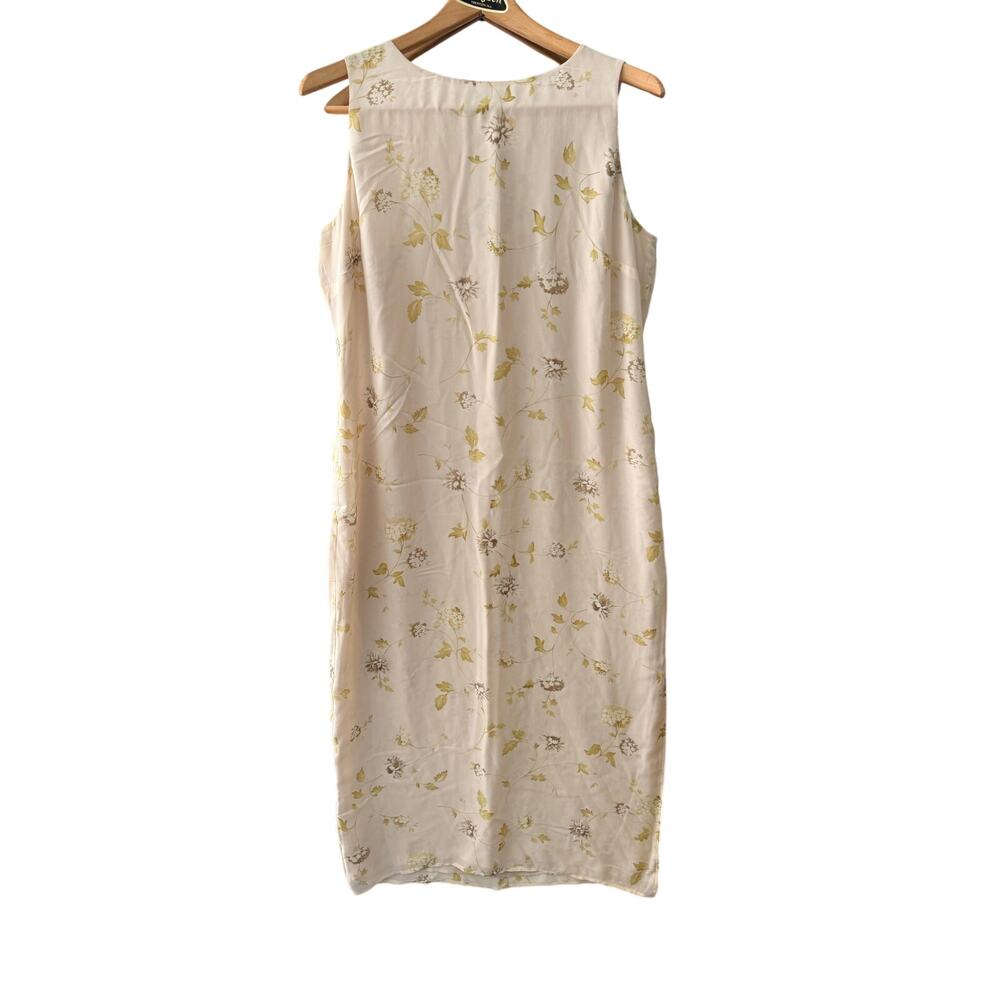 Vintage 90s Chelsea Cambell 100% Silk Floral Maxi Dress (Petites 14P)